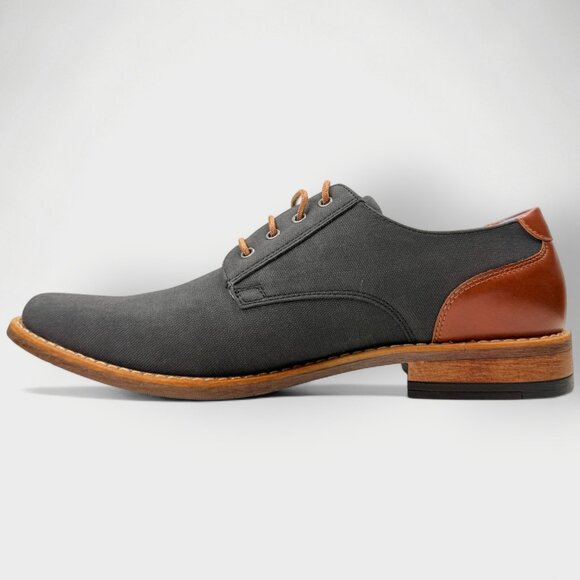 Perry Ellis Winston Ultra Foam Men’s Gray Dress Shoe Sz 7.5 New No Box Comfort - Picture 3 of 10